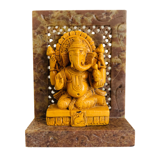 Adorno de Piedra Oscura Ganesh