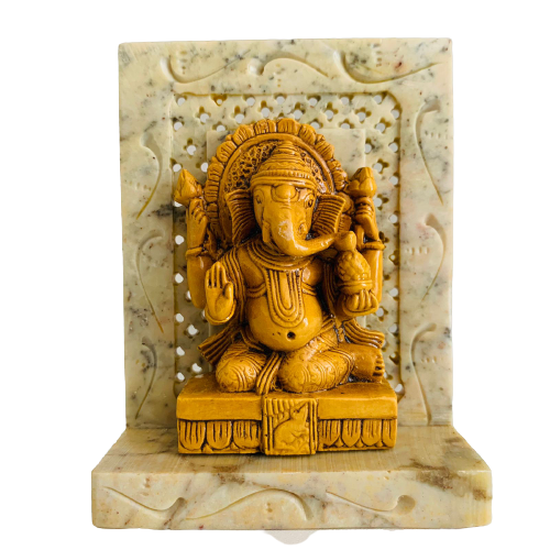 Adorno de Piedra Blanca Ganesh
