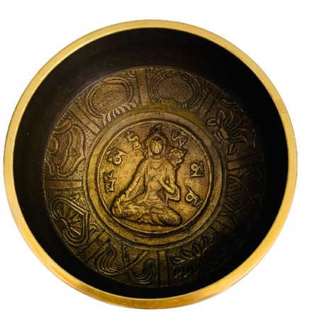 Cuenco Oscuro Tibetano 12 cm - Budda Yellow