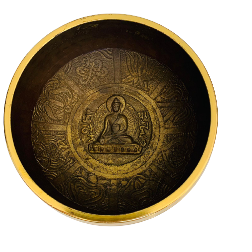 Cuenco Oscuro Tibetano 14 cm - Budda Yellow