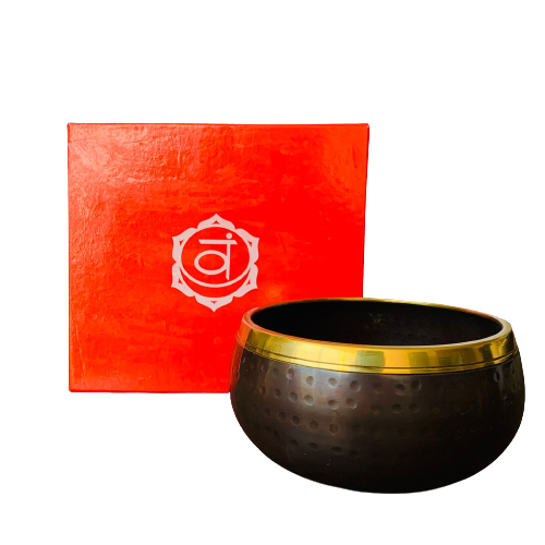 Cuenco Oscuro Tibetano 14 cm - OM Orange