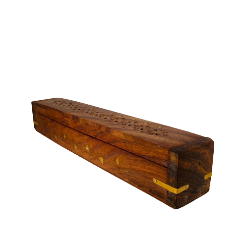 Porta Incienso Caja de Madera - Corazones