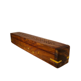 Porta Incienso Caja de Madera - Corazones