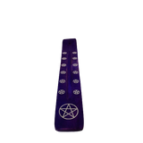 Tabla Porta Incienso Madera: Pentagrama Morado