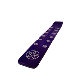 Tabla Porta Incienso Madera: Pentagrama Morado