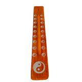 Tabla Porta Incienso Madera: Ying Yang Naranjo