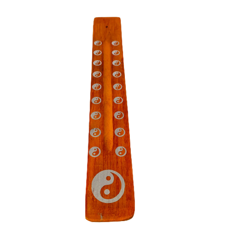 Tabla Porta Incienso Madera: Ying Yang Naranjo