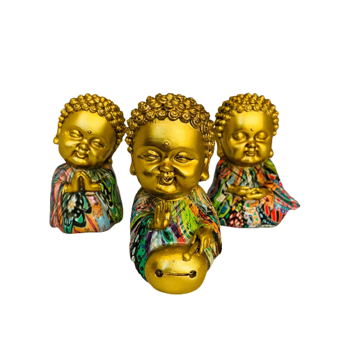 Set Adorno Little Budda Meditando