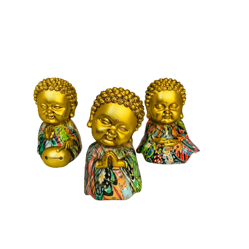 Set Adorno Little Budda Meditando