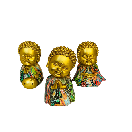 Set Adorno Little Budda Meditando