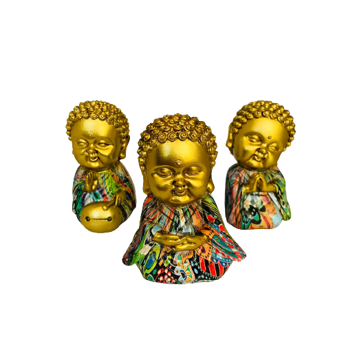 Set Adorno Little Budda Meditando