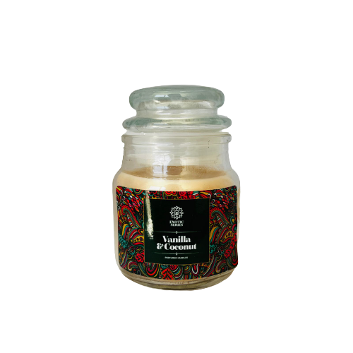 Vela Aromatica Tapa Vidrio- Vainilla Coco