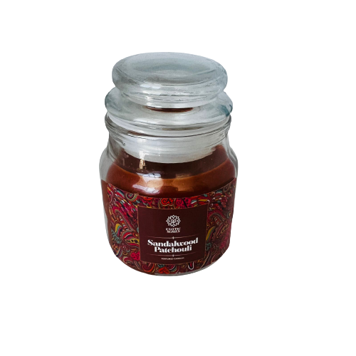 Vela Aromatica Tapa Vidrio - Sandalwood y Pachuli