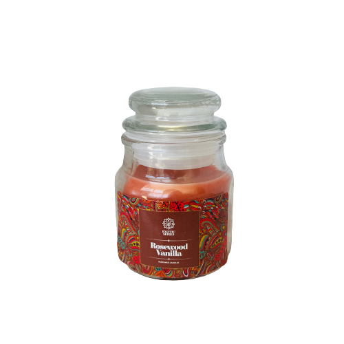 Vela Aromatica Tapa Vidrio - Palo de Rosa Vainilla