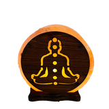 Lampara de Sal del Himalaya con Diseño Chakra Meditación
