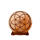 Lampara de Sal del Himalaya con diseño Mandala