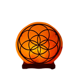 Lampara de Sal del Himalaya con diseño Mandala