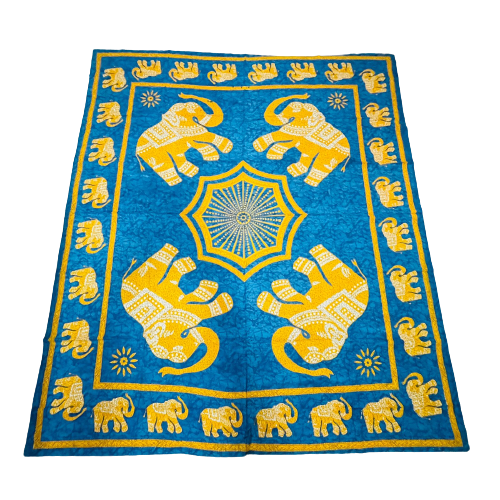 Cubrecama 2 plazas Elefante Yellow Light Blue