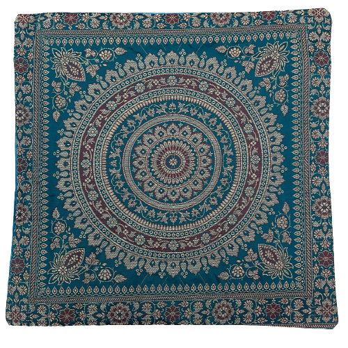 Fundas De Cojín de Satín - Mandala Turquesa
