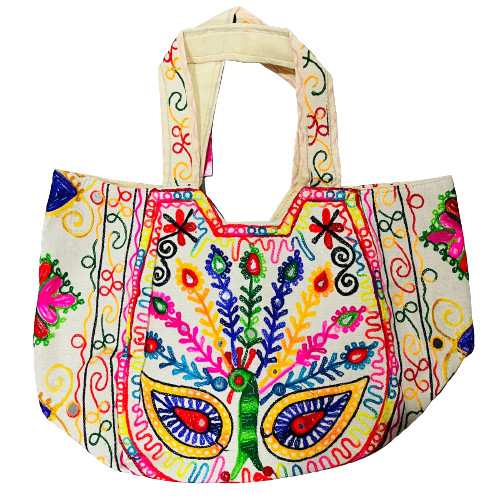 Bolso Playero Diseño Flores Multicolor
