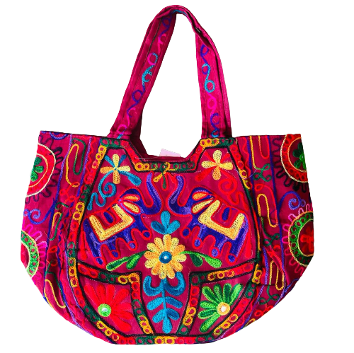 Bolso Playero Doble Elefante - Burdeo