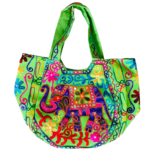 Bolso Playero Elefante Morado - Verde