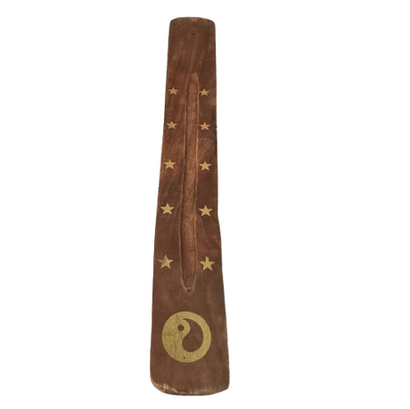 Tabla Porta Incienso Madera: Ying Yang Estrella