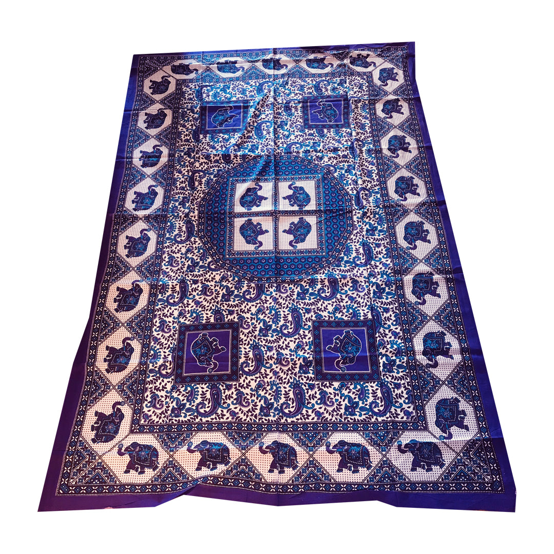Cubrecama 1 plaza Blue And Purple Elephant