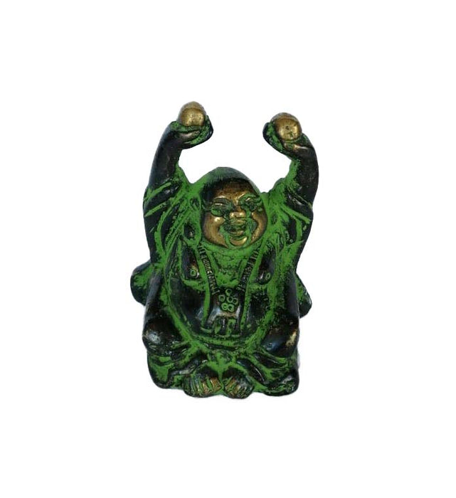 Figura de bronce Budai verde