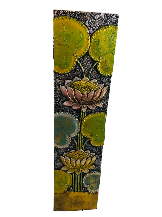 Cuadro flor de loto grande Multicolor Plateado