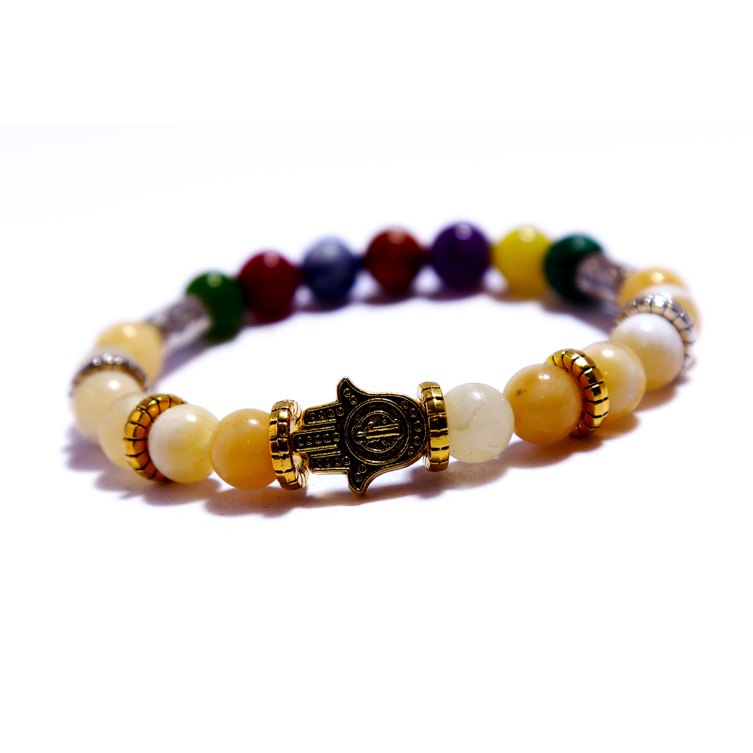 Pulsera Mano de Fatima Charm Cuarzo Citrino