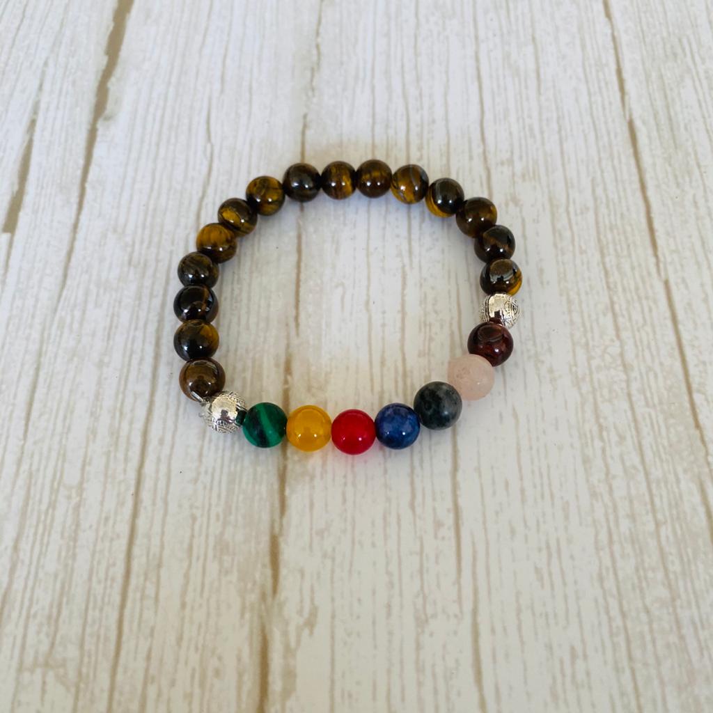 Pulsera Ojo de Tigre 7 Chakras