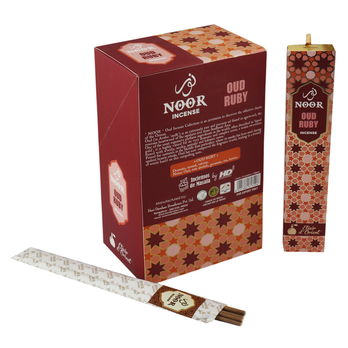 Incienso Natural Oud Ruby - Noor Incense