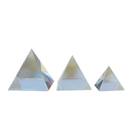 Set 3 piramides de Vidrio Transparentes.